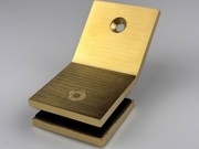 Fixed Bracket - Square - Glass to Wall - 135 Degree - Brushed Gold